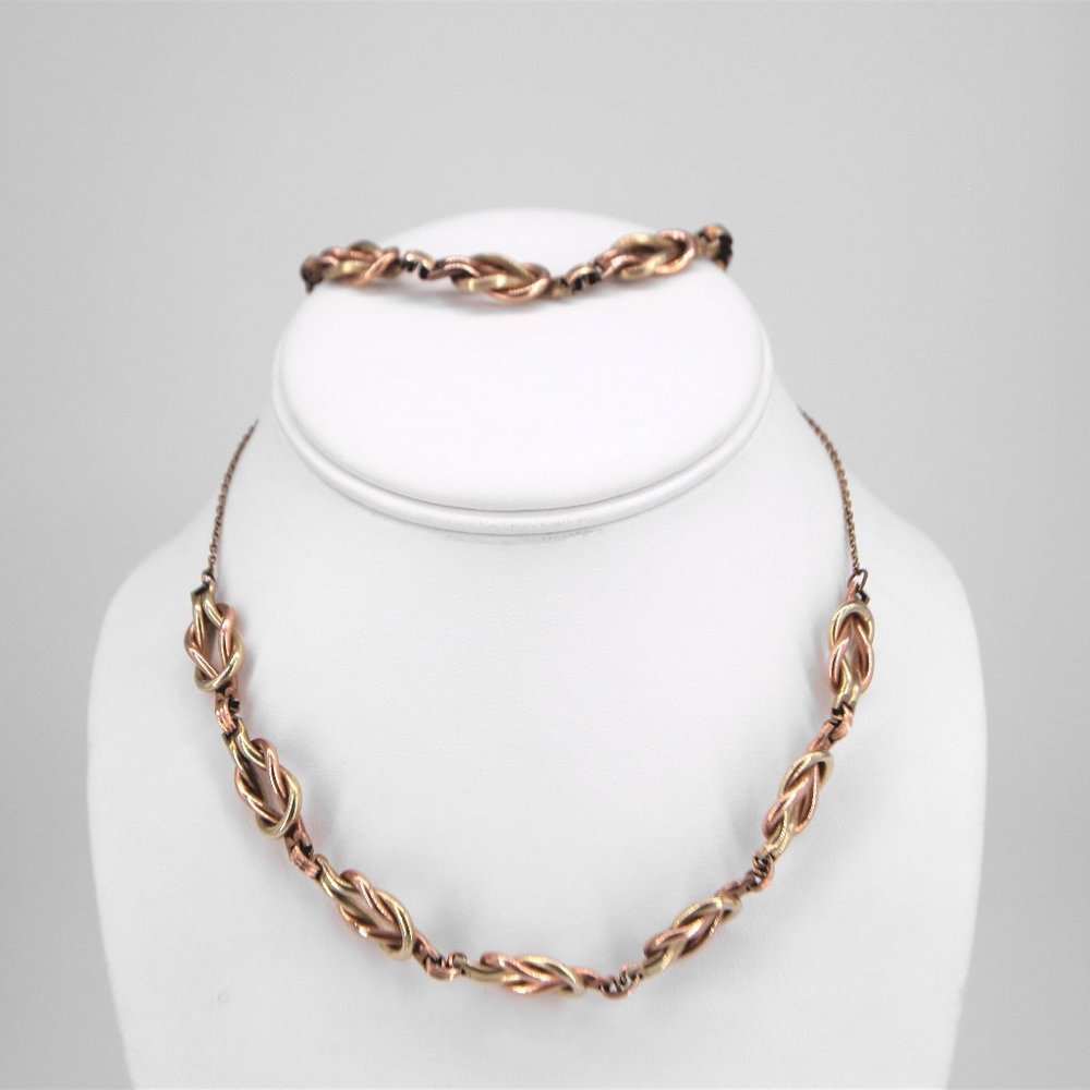Vintage Rose Gold/Green Gold Over Sterling Set N/B